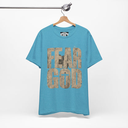 Fear God T-Shirt — Rustic Cross Faith Tee for Christians, Inspirational Religious Apparel