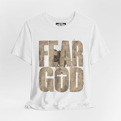 Fear God T-Shirt — Rustic Cross Faith Tee for Christians, Inspirational Religious Apparel