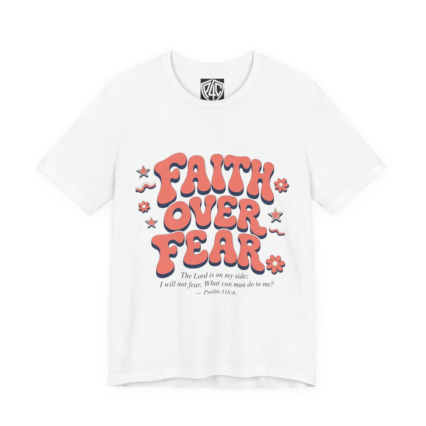 Faith Over Fear Tee — Retro Floral Inspirational Christian T‑Shirt