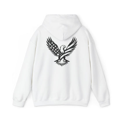 Patriotic Eagle Hoodie – American Flag Bald Eagle Back Print