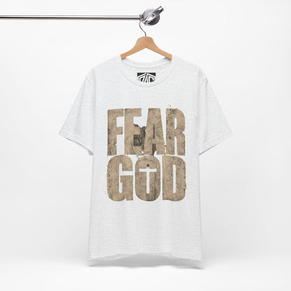 Fear God T-Shirt — Rustic Cross Faith Tee for Christians, Inspirational Religious Apparel