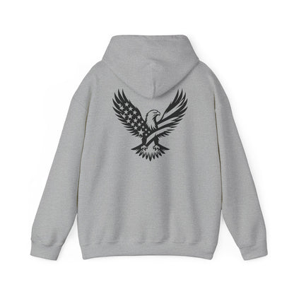 Patriotic Eagle Hoodie – American Flag Bald Eagle Back Print