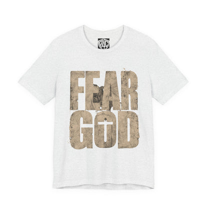 Fear God T-Shirt — Rustic Cross Faith Tee for Christians, Inspirational Religious Apparel