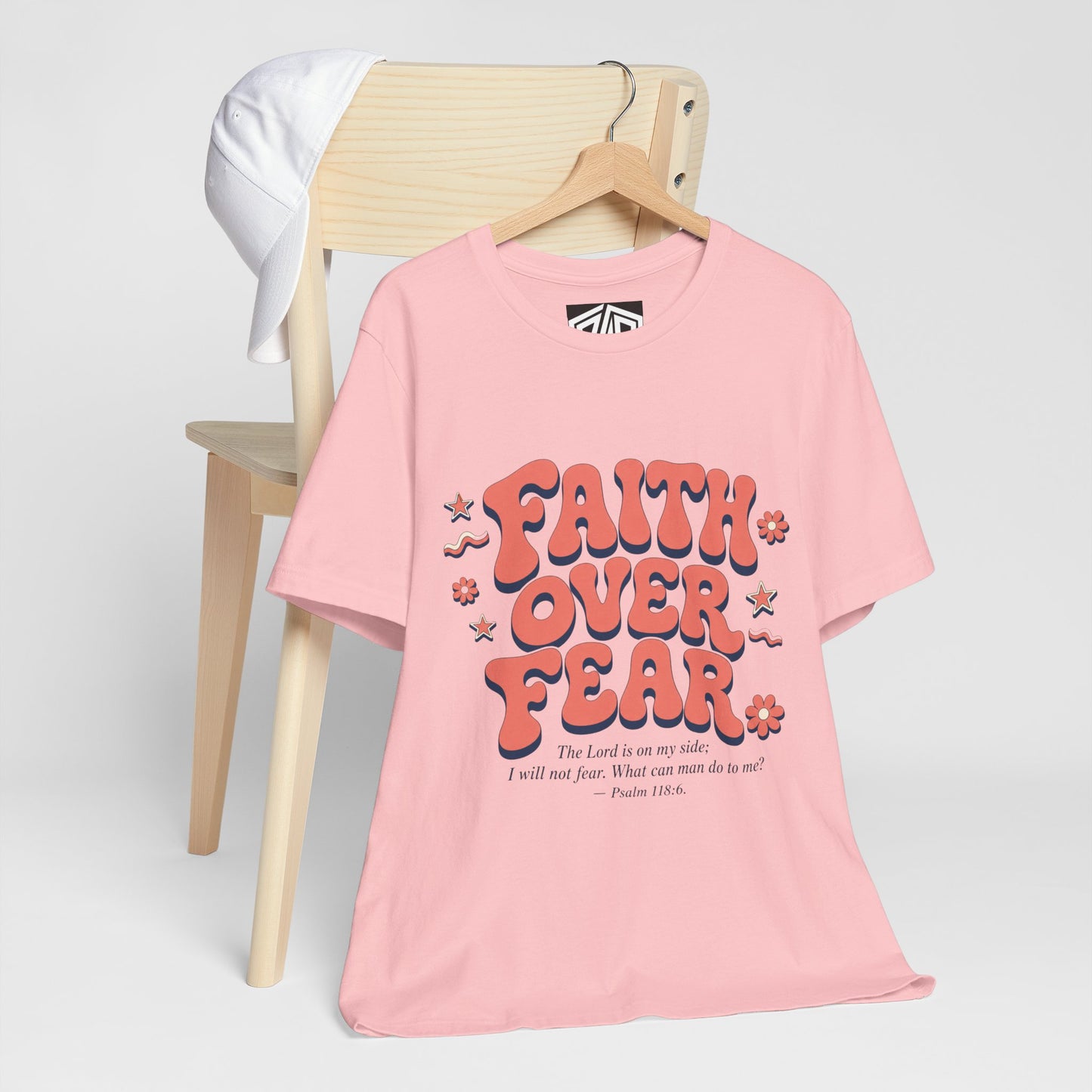 Faith Over Fear Tee — Retro Floral Inspirational Christian T‑Shirt
