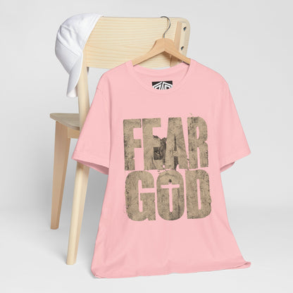 Fear God T-Shirt — Rustic Cross Faith Tee for Christians, Inspirational Religious Apparel