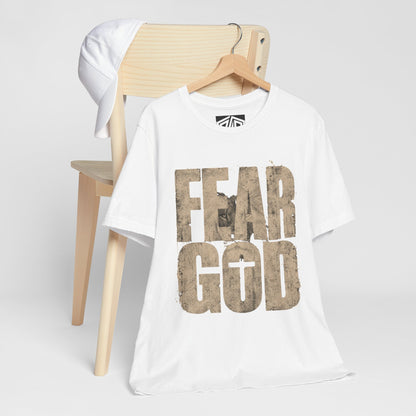Fear God T-Shirt — Rustic Cross Faith Tee for Christians, Inspirational Religious Apparel