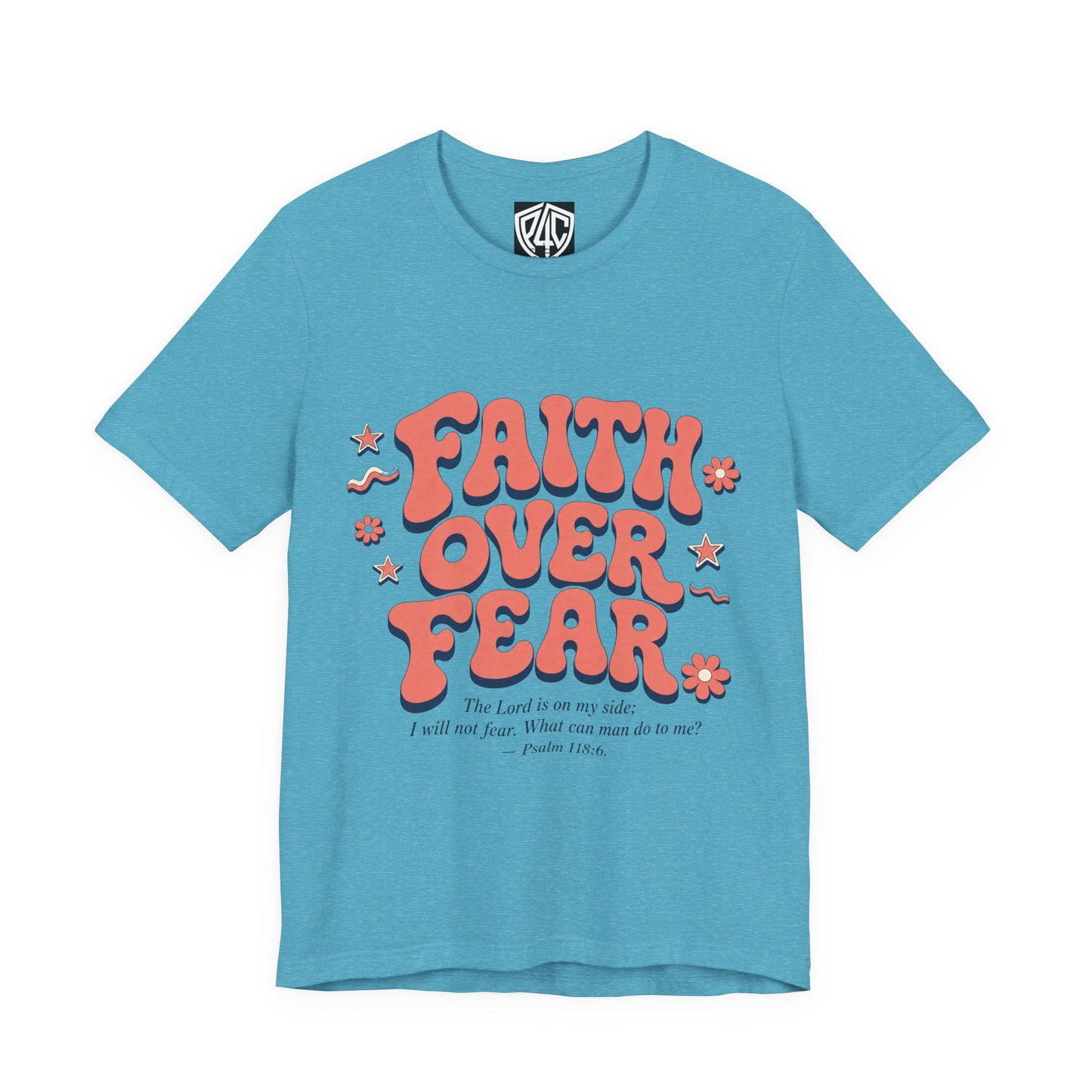 Faith Over Fear Tee — Retro Floral Inspirational Christian T‑Shirt