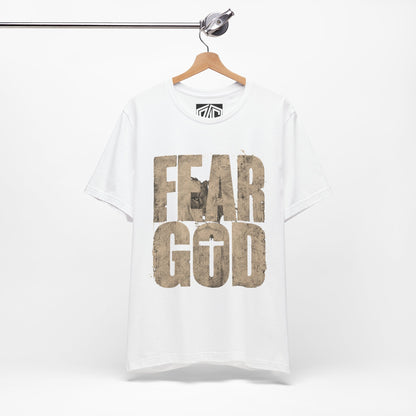 Fear God T-Shirt — Rustic Cross Faith Tee for Christians, Inspirational Religious Apparel