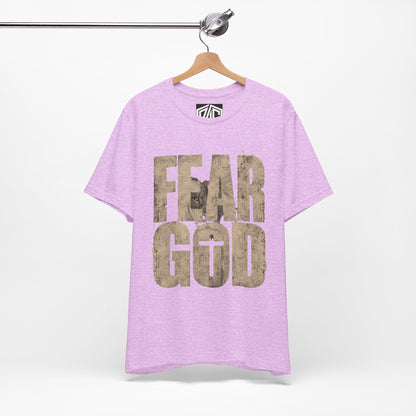 Fear God T-Shirt — Rustic Cross Faith Tee for Christians, Inspirational Religious Apparel