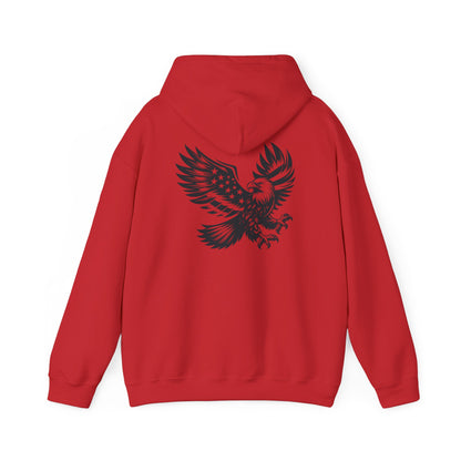 Eagle with American Flag Wings Hoodie — Patriotic Bald Eagle Back Graphic