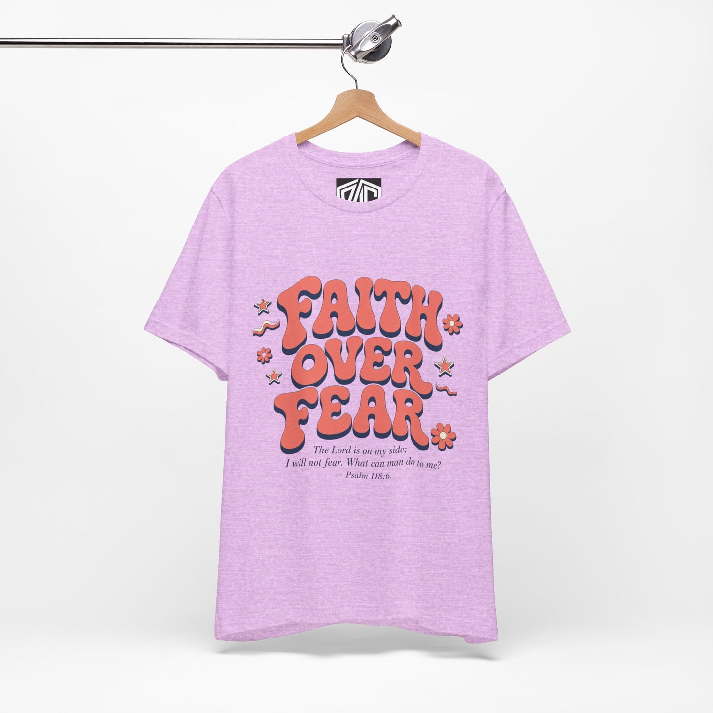 Faith Over Fear Tee — Retro Floral Inspirational Christian T‑Shirt