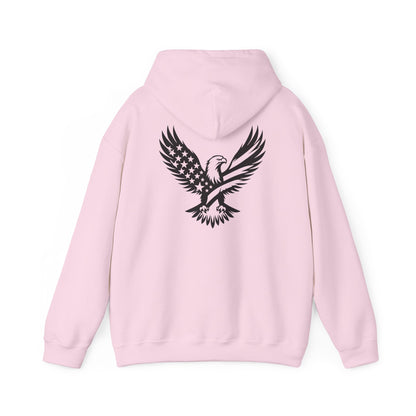 Patriotic Eagle Hoodie – American Flag Bald Eagle Back Print