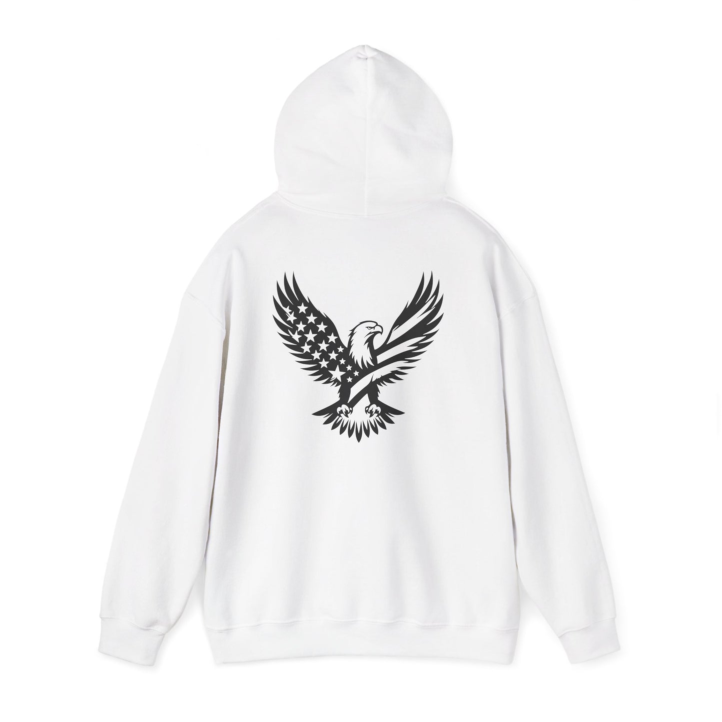 Patriotic Eagle Hoodie – American Flag Bald Eagle Back Print
