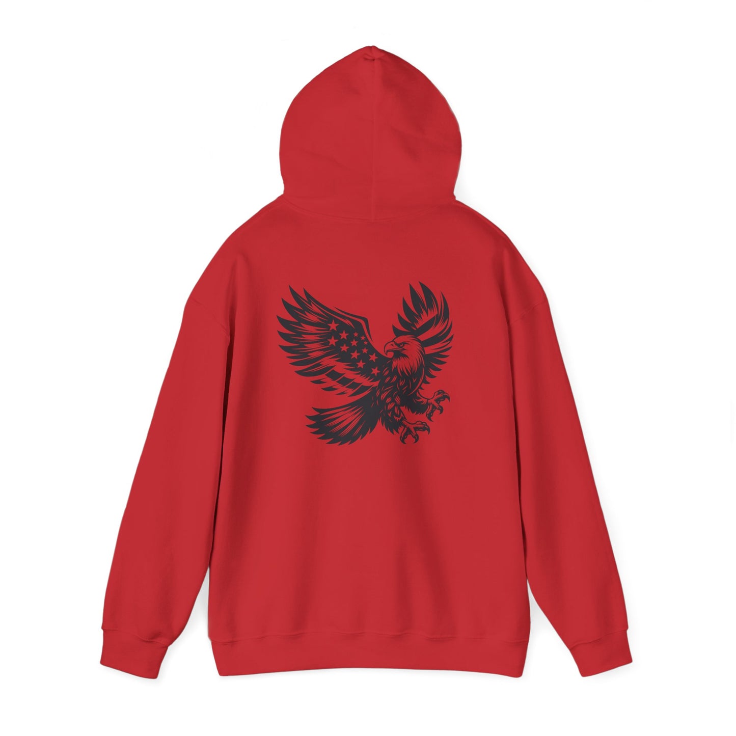 Eagle with American Flag Wings Hoodie — Patriotic Bald Eagle Back Graphic