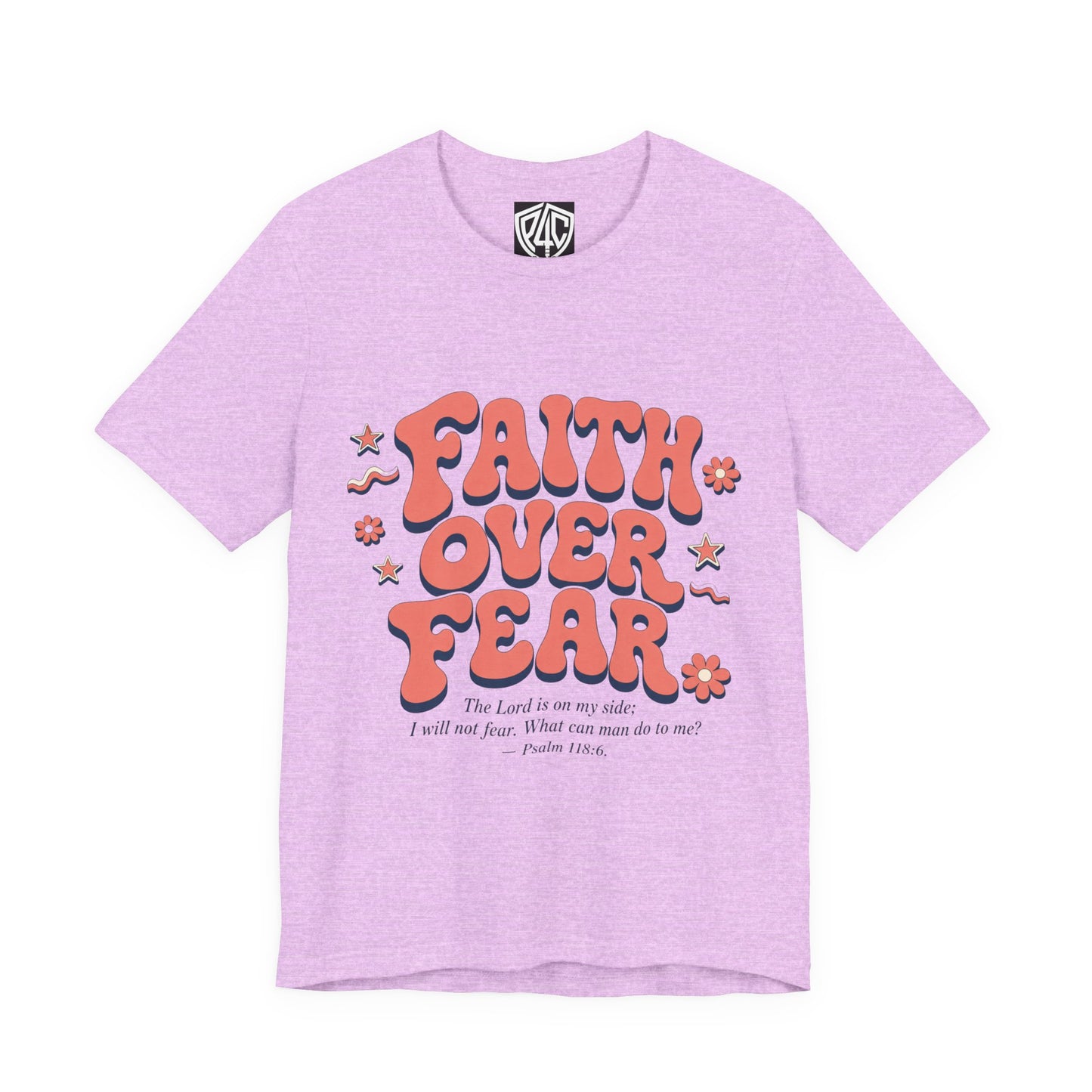 Faith Over Fear Tee — Retro Floral Inspirational Christian T‑Shirt