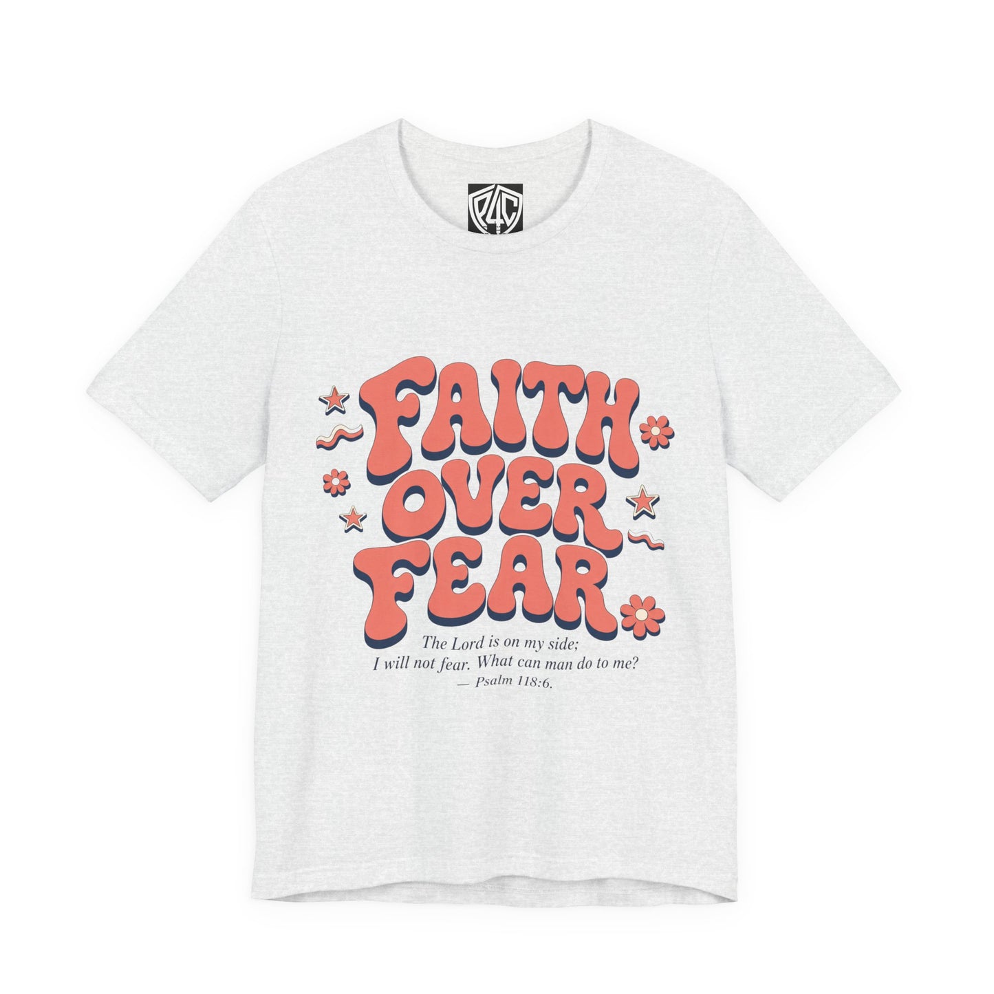 Faith Over Fear Tee — Retro Floral Inspirational Christian T‑Shirt