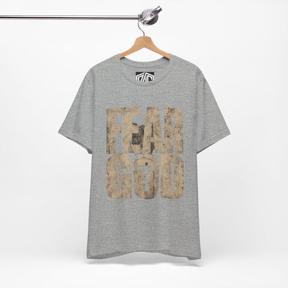 Fear God T-Shirt — Rustic Cross Faith Tee for Christians, Inspirational Religious Apparel