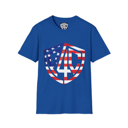 Patriotic American Flag Shield T-Shirt — Stars & Stripes Graphic Tee