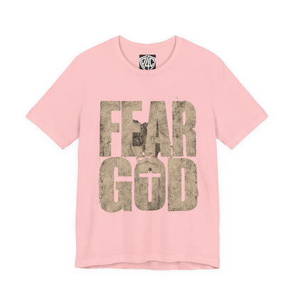 Fear God T-Shirt — Rustic Cross Faith Tee for Christians, Inspirational Religious Apparel