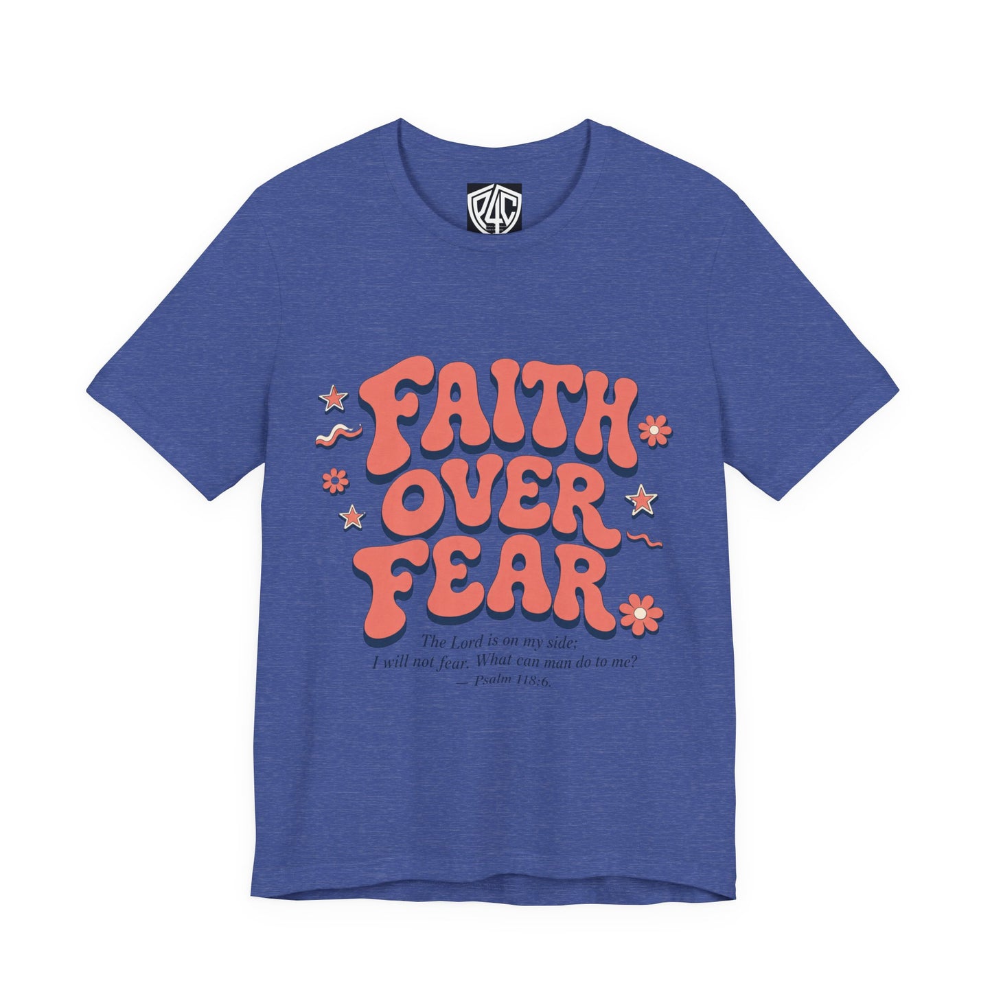 Faith Over Fear Tee — Retro Floral Inspirational Christian T‑Shirt