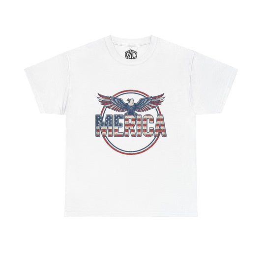 'Merica Eagle T‑Shirt — Vintage American Flag Patriotic Tee for 4th of July