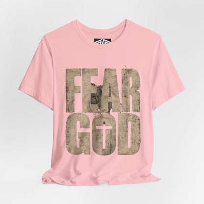 Fear God T-Shirt — Rustic Cross Faith Tee for Christians, Inspirational Religious Apparel