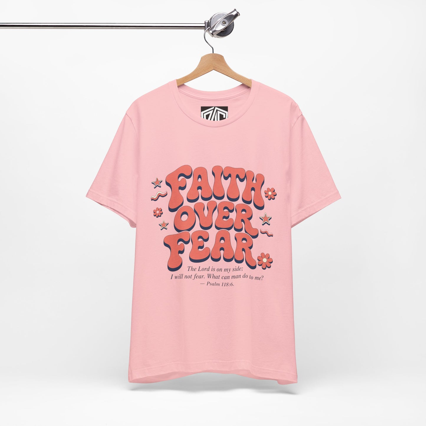 Faith Over Fear Tee — Retro Floral Inspirational Christian T‑Shirt