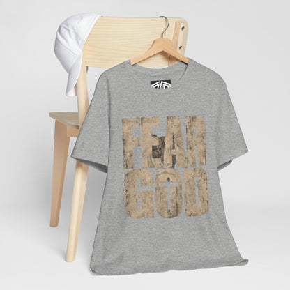 Fear God T-Shirt — Rustic Cross Faith Tee for Christians, Inspirational Religious Apparel