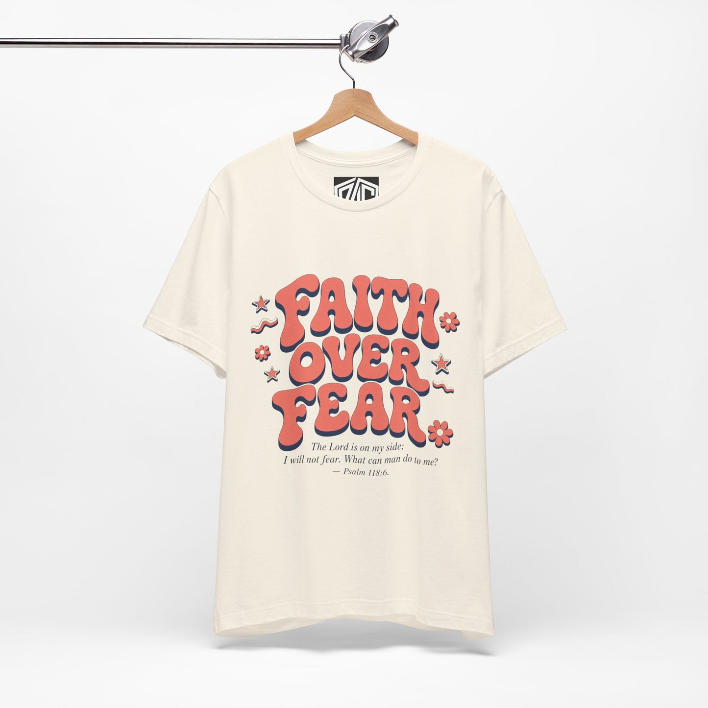Faith Over Fear Tee — Retro Floral Inspirational Christian T‑Shirt