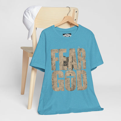Fear God T-Shirt — Rustic Cross Faith Tee for Christians, Inspirational Religious Apparel