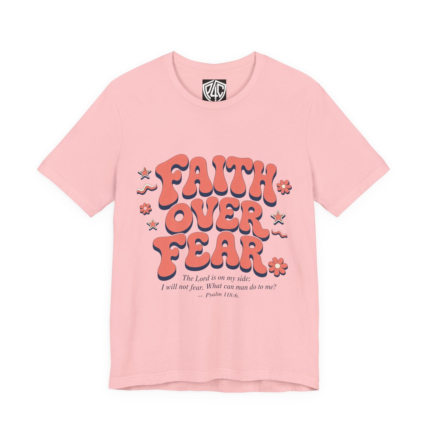 Faith Over Fear Tee — Retro Floral Inspirational Christian T‑Shirt