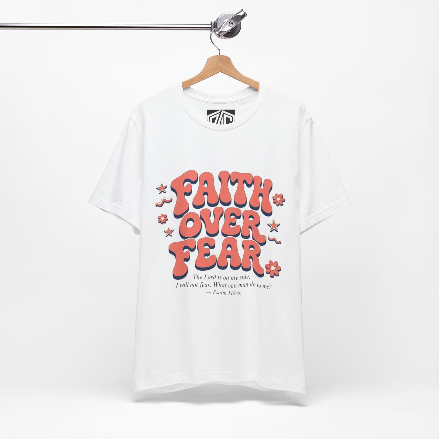 Faith Over Fear Tee — Retro Floral Inspirational Christian T‑Shirt