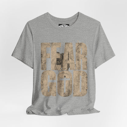 Fear God T-Shirt — Rustic Cross Faith Tee for Christians, Inspirational Religious Apparel