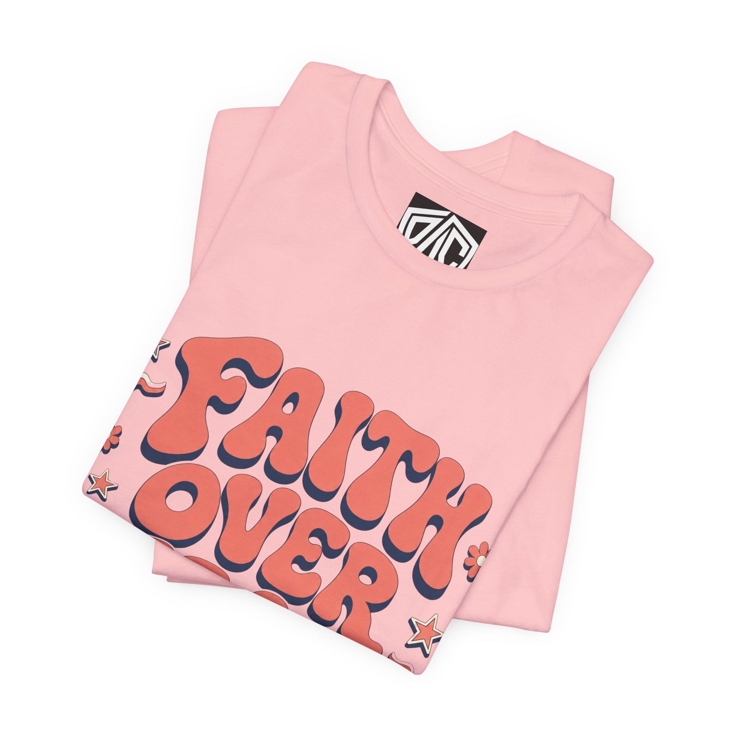 Faith Over Fear Tee — Retro Floral Inspirational Christian T‑Shirt