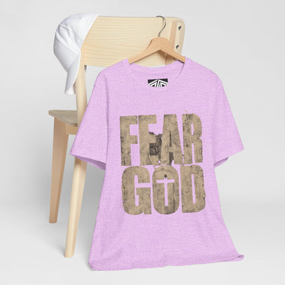 Fear God T-Shirt — Rustic Cross Faith Tee for Christians, Inspirational Religious Apparel