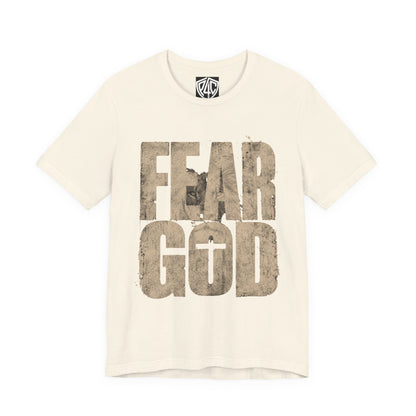 Fear God T-Shirt — Rustic Cross Faith Tee for Christians, Inspirational Religious Apparel