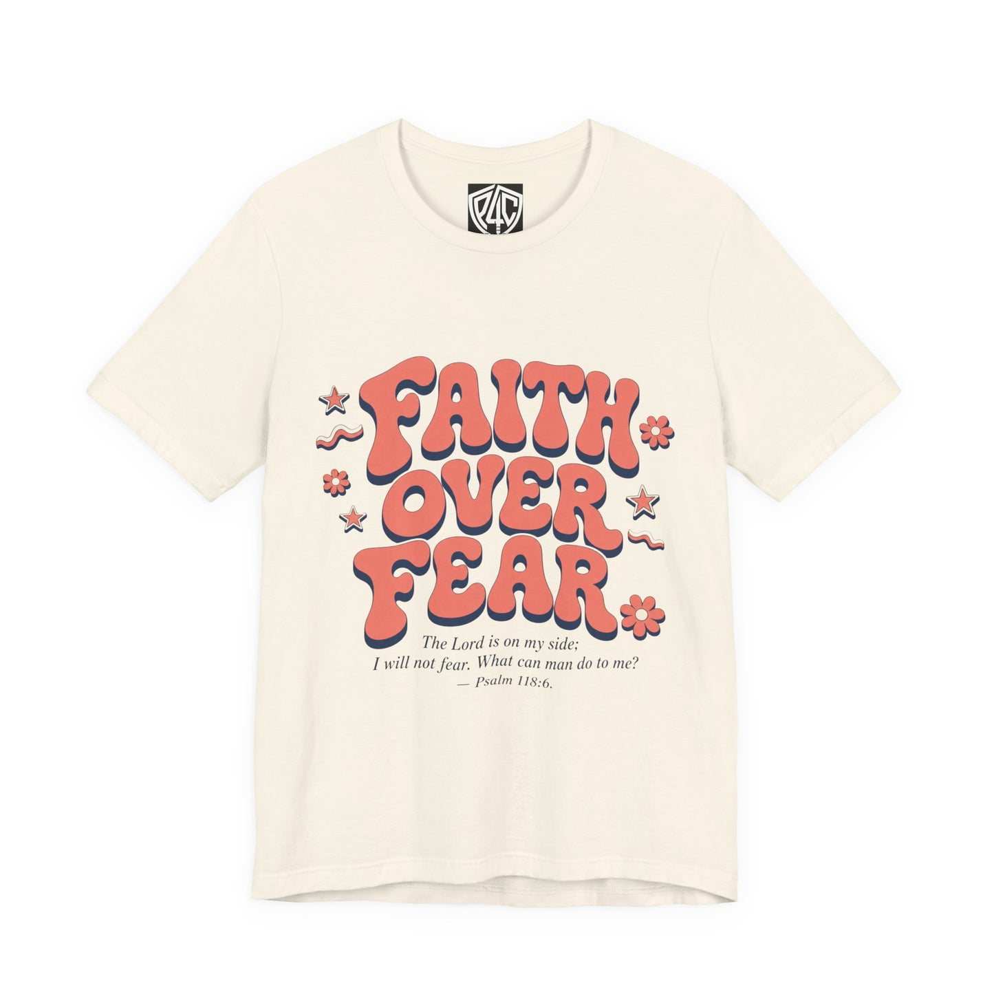 Faith Over Fear Tee — Retro Floral Inspirational Christian T‑Shirt