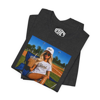 Baseball Barbie Girl Graphic Tee - 'Yards' Retro Summer Shirt