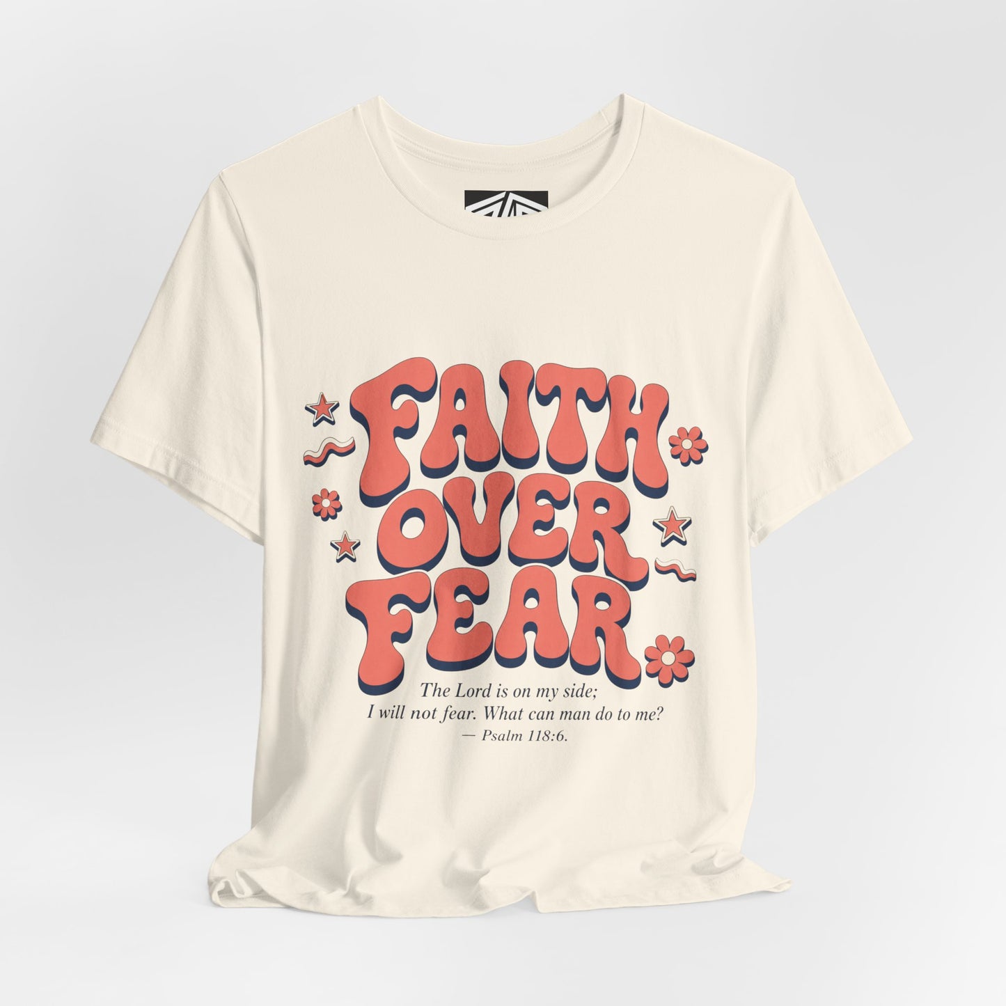 Faith Over Fear Tee — Retro Floral Inspirational Christian T‑Shirt