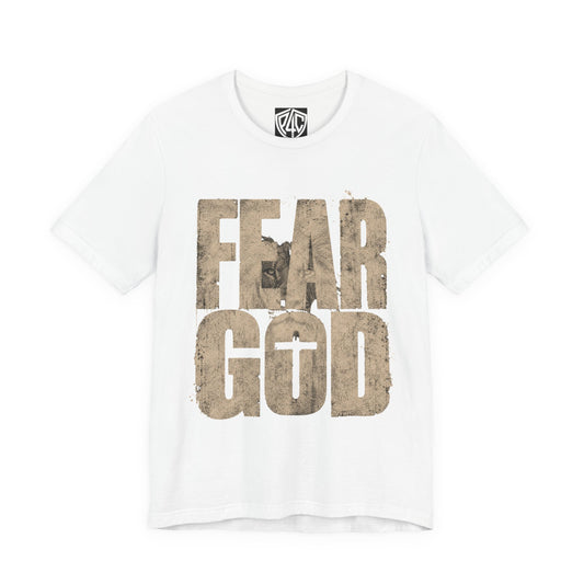 Fear God T-Shirt — Rustic Cross Faith Tee for Christians, Inspirational Religious Apparel