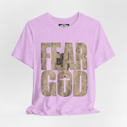Fear God T-Shirt — Rustic Cross Faith Tee for Christians, Inspirational Religious Apparel