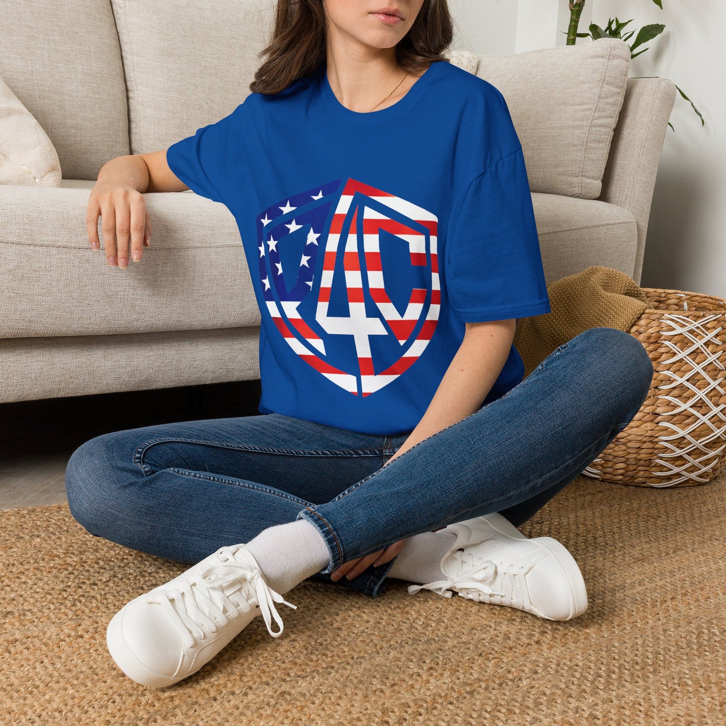 Patriotic American Flag Shield T-Shirt — Stars & Stripes Graphic Tee